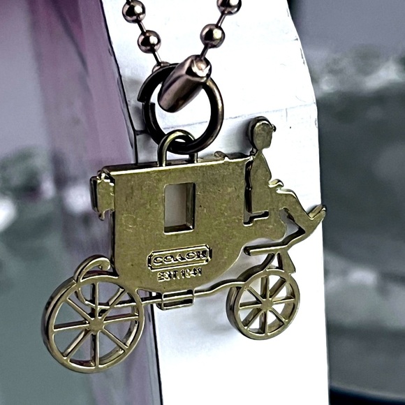 Coach Vintage Horse & Carriage Brass Charm Hang Tag - Picture 6 of 8